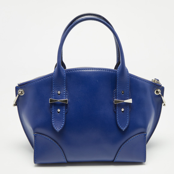 ALEXANDER MCQUEEN Blue Leather Small Legend Tote - Picture 4 of 8